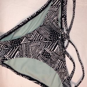 black and white bathing suit